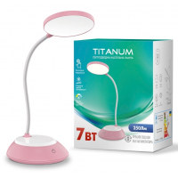 Настольная лампа TITANUM LED DC3 7W 3000-6500K USB розовая (TLTF-022P) Diawest