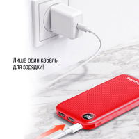 Батарея універсальна ColorWay 10 000 mAh Slim, Red (CW-PB100LPF2RD) Diawest