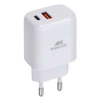 Зарядное устройство RivaCase 1 USB-A + 1 Type-C, QC 3.0+PD 20W (PS4192 W00 (White)) Diawest