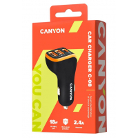 Зарядное устройство Canyon Universal 3xUSB car adapter Black+Orange (CNE-CCA08BO) Diawest
