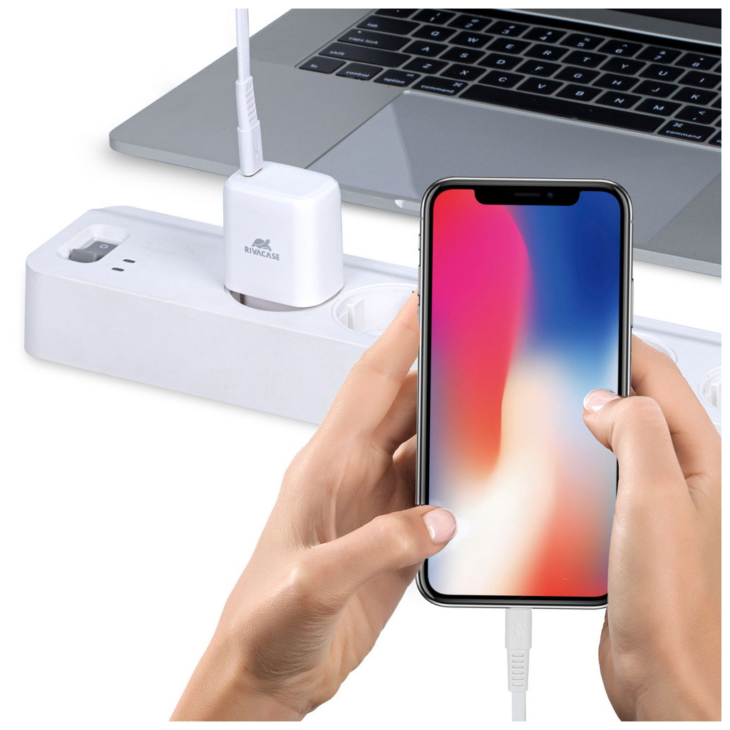 Зарядное устройство RivaCase 1 USB Type-C, PD 20W (PS4191 W00 (White)) Diawest