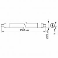 Лампочка Videx LED T8 24W 1.5M 6200K 220V, матовая (VL-T8-24156) Diawest