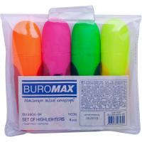 Маркер Buromax highlighter pen, NEON, chisel tip, SET 4 colors (BM.8904-84) Diawest