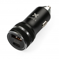 Зарядний пристрій Vinga QC3.0 + PD Quick Car Charger aluminium 36W Max black (VCCQPAC) Diawest