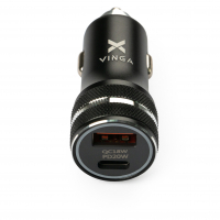 Зарядний пристрій Vinga QC3.0 + PD Quick Car Charger aluminium 36W Max black (VCCQPAC) Diawest
