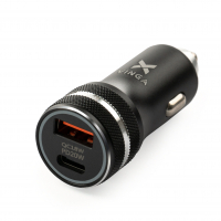 Зарядний пристрій Vinga QC3.0 + PD Quick Car Charger aluminium 36W Max black (VCCQPAC) Diawest