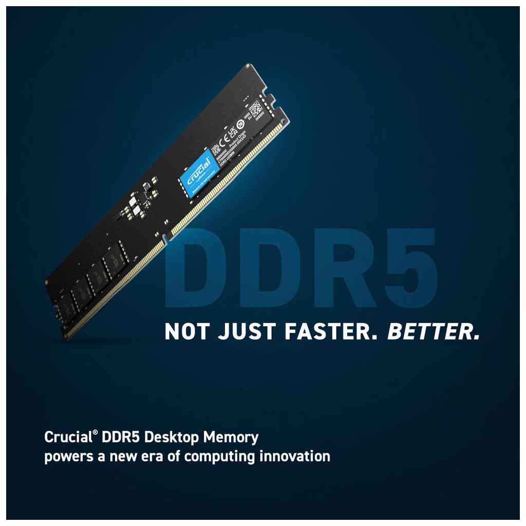 Модуль пам'яті для комп'ютера DDR5 32GB 4800 MHz Micron (CT32G48C40U5) Diawest