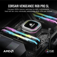 Модуль пам'яті для комп'ютера DDR4 16GB (2x8GB) 3600 MHz Vengeance RGB Pro SL Black Corsair (CMH16GX4M2Z3600C18) Diawest