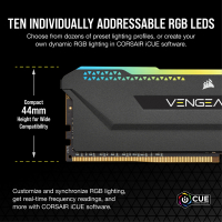 Модуль пам'яті для комп'ютера DDR4 16GB (2x8GB) 3600 MHz Vengeance RGB Pro SL Black Corsair (CMH16GX4M2Z3600C18) Diawest
