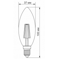 Лампочка TITANUM LED Filament C37FD 4W E14 4100K (VL-C37FD-04144) Diawest