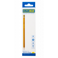 Олівець графітний Buromax Professional H без гумки Жовтий (BM.8544-12) Diawest