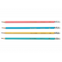 Олівець графітний Buromax Pastel HB з гумкою асорті (BM.8526-20) Diawest