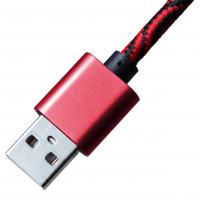 Дата кабель USB 2.0 AM to Lightning 1.0m Red/Black Grand-X (FL05RB) Diawest