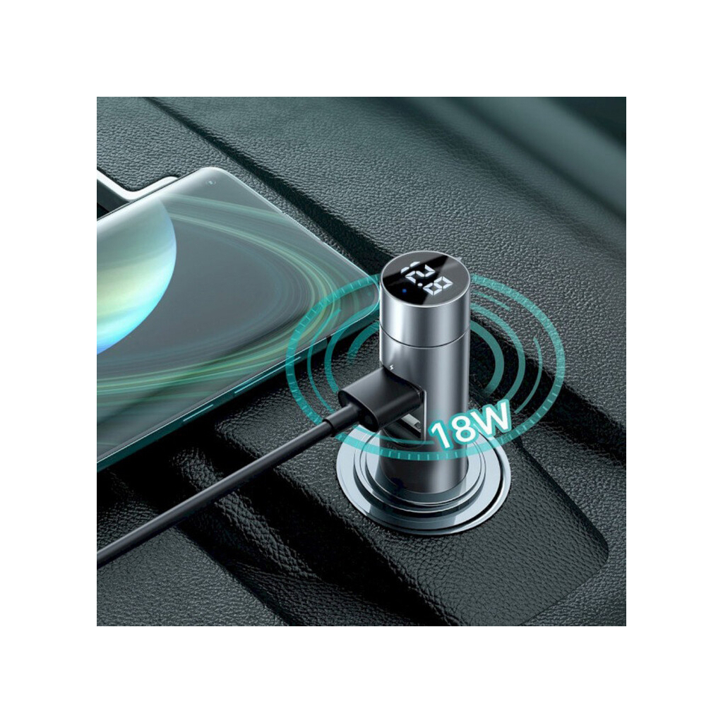 FM модулятор Baseus Energy Column Wireless MP3 Silver (CCNLZ-0S) Diawest
