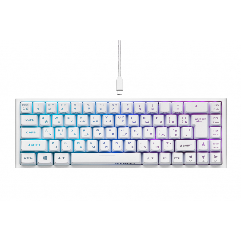 Клавиатура 2E GAMING KG360 RGB 68key Wireless White (2E-KG360UWT) Diawest