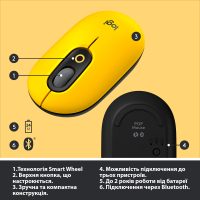 Мышка Logitech POP Mouse Bluetooth Blast Yellow (910-006546) Diawest
