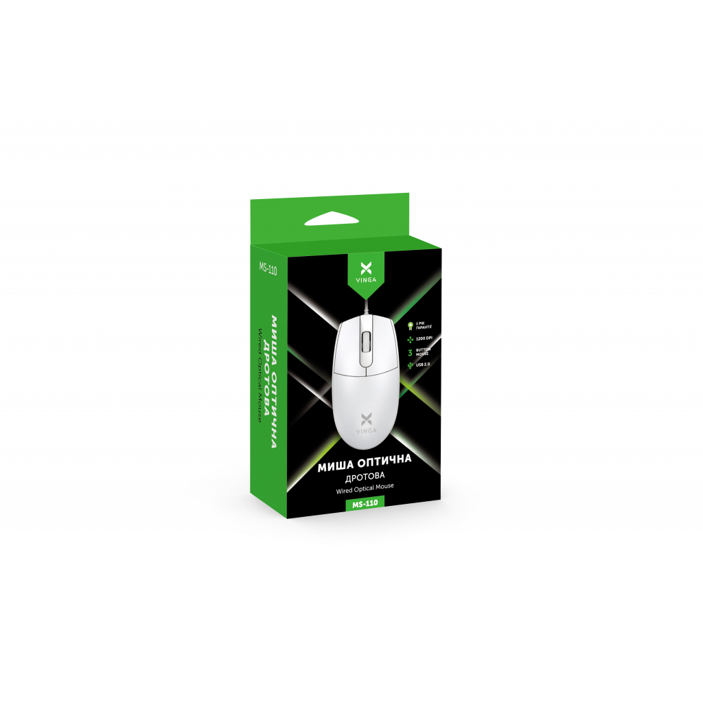Мишка Vinga MS-110 White Diawest
