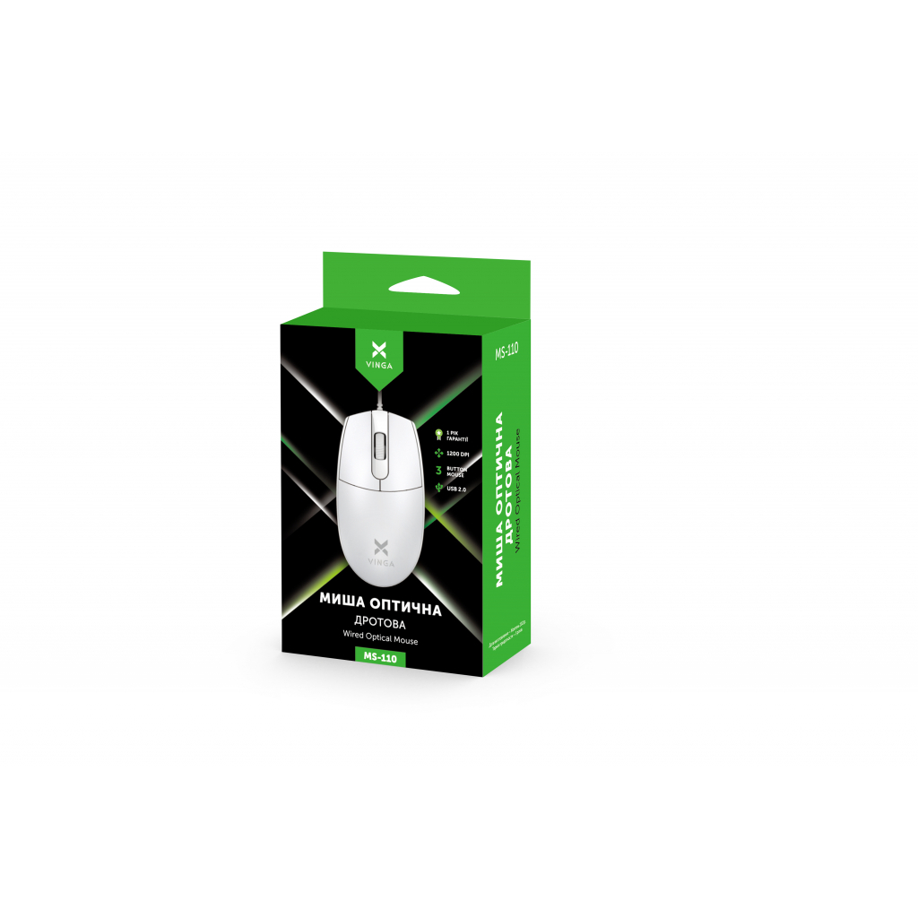 Мишка Vinga MS-110 White Diawest