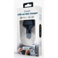 Зарядний пристрій Gembird 2 port 36W QC3.0 (TA-U2QC3-CAR-01) Diawest