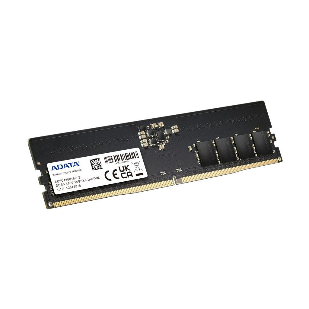 Модуль пам'яті для комп'ютера DDR5 16GB 4800 MHz ADATA (AD5U480016G-S) Diawest