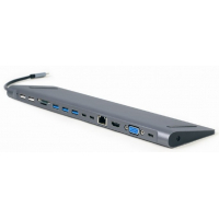 Концентратор Cablexpert USB-C 9-in-1 (Hub/HDMI/VGA/PD/card-reader/lan/audio) (A-CM-COMBO9-01) Diawest