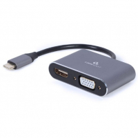 Перехідник USB-C to HDMI/VGA, 4К 30Hz Cablexpert (A-USB3C-HDMIVGA-01) Diawest