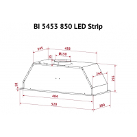 Вытяжка кухонная Perfelli BI 5453 BL 850 LED Strip Diawest