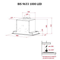 Вытяжка кухонная Perfelli BIS 9633 I 1000 LED Diawest