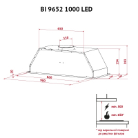 Вытяжка кухонная Perfelli BI 9652 I 1000 LED Diawest