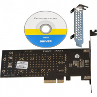 Плата розширення Frime 88SE9215 PCI-E-2хM.2 SATA3+2хSATA3 PCIe (ECF-PCIEtoSSD012.LP) Diawest