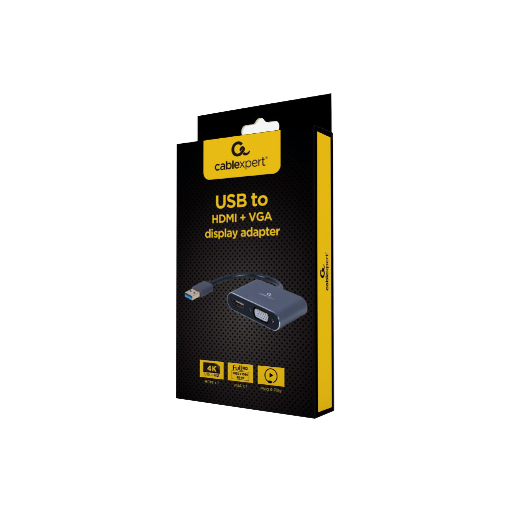 Перехідник USB-A to HDMI/VGA Cablexpert (A-USB3-HDMIVGA-01) Diawest