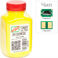 Тонер OKI C332/MC363, 100г Yellow+chip AHK (1505324) Diawest