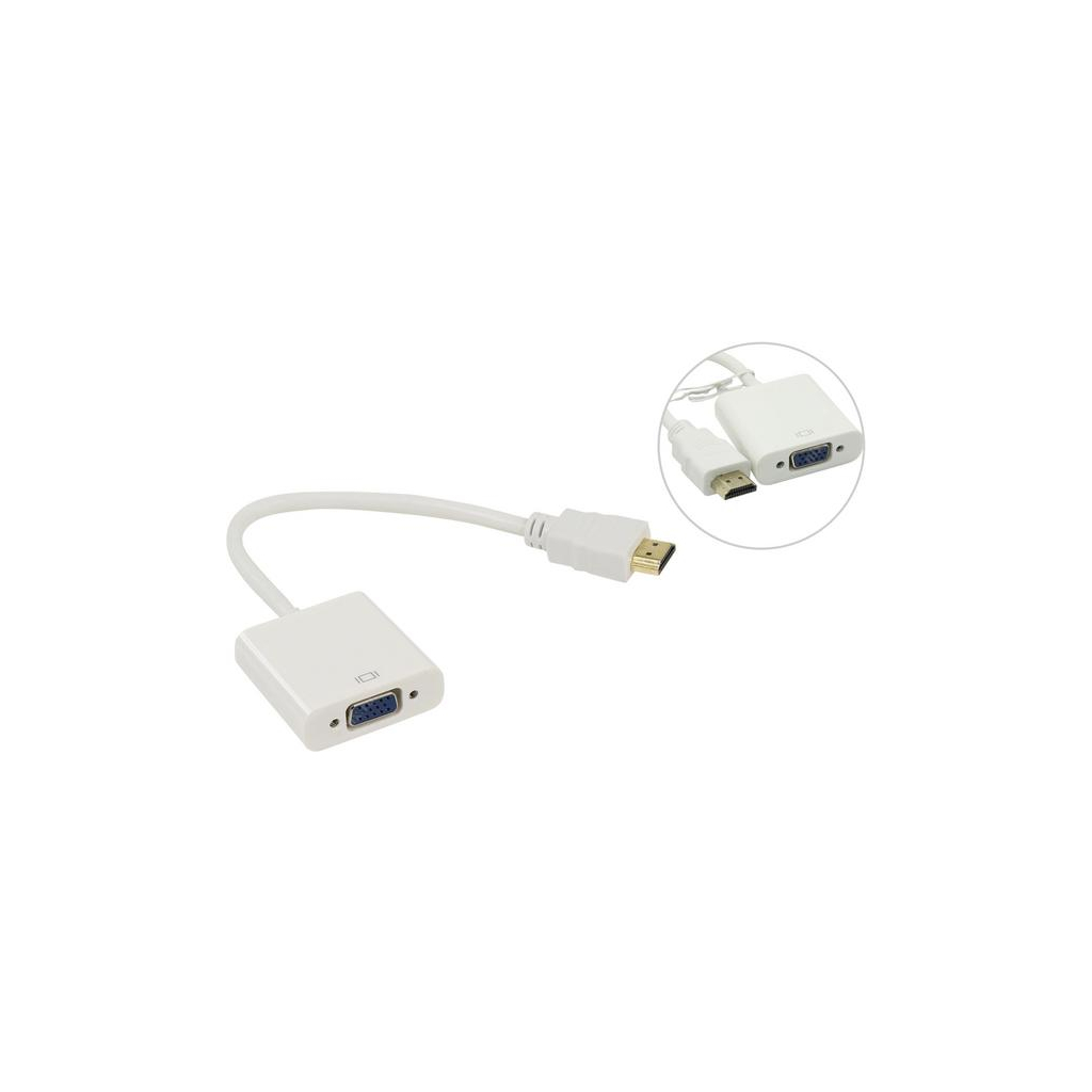 Перехідник HDMI M to VGA F (з кабелями аудіо і живлення від USB) ST-Lab (U-990 white) Diawest