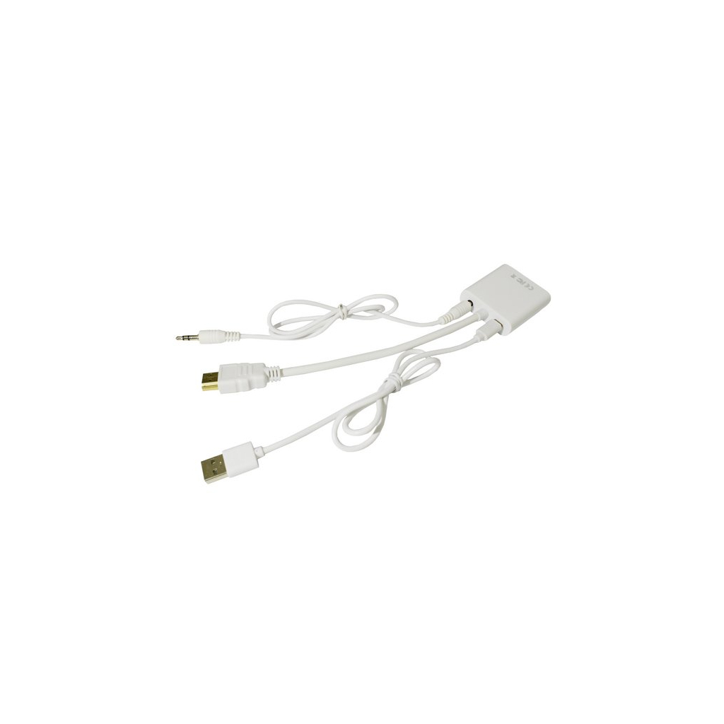 Перехідник HDMI M to VGA F (з кабелями аудіо і живлення від USB) ST-Lab (U-990 white) Diawest