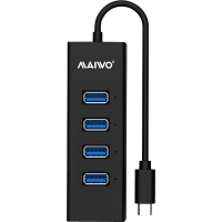 Концентратор Maiwo USB Type-C to 4х USB3.0 cable 15 cm (KH304C) Diawest