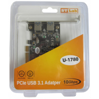 Контроллер ST-Lab USB 3.1 Gen2 2x Type-A (up to 10 Gbit), PCI-E Gen-III x2+ LP (U-1780) Diawest