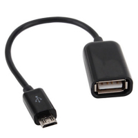 Дата кабель OTG USB 2.0 AF to Micro 5P 0.16m Lapara (LA-UAFM-OTG black) Diawest