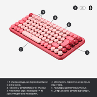 Клавиатура Logitech POP Keys Wireless Mechanical Keyboard Rose (920-010718) Diawest