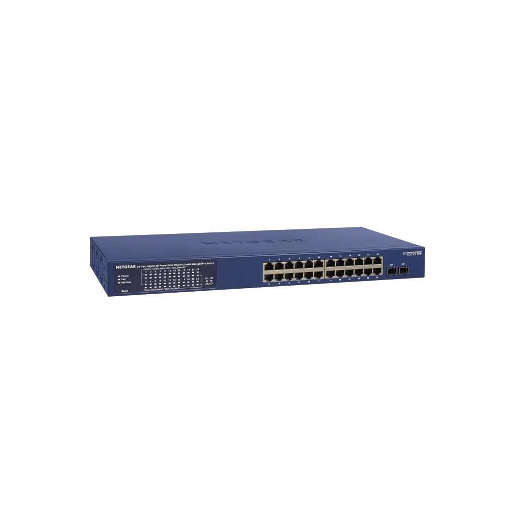 Комутатор Netgear GS724TPP 24x1GE PoE+(380W), 2xSFP, керований (GS724TPP-100EUS) Diawest