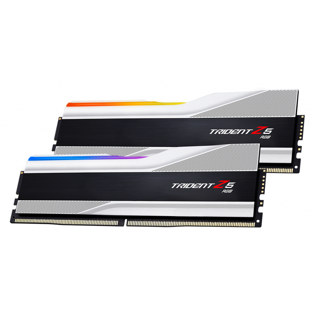 Модуль пам'яті для комп'ютера DDR5 32GB (2x16GB) 6000 MHz Trident Z5 RGB Silver G.Skill (F5-6000J4040F16GX2-TZ5RS) Diawest