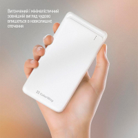 Батарея універсальна ColorWay 10 000 mAh Slim, White (CW-PB100LPF2WT) Diawest
