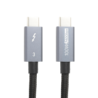 Дата кабель USB-C to USB-C 1.0m Thunderbolt 3 40Gbps, 100W, 20V/ 5A, 4K/ PowerPlant (CA913336) Diawest