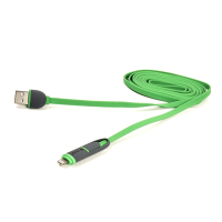 Дата кабель USB 2.0 AM to Lightning + Micro 5P 2.0m 2A flat green PowerPlant (CA910502) Diawest