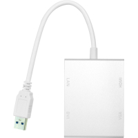 Переходник USB 3.0 to HDMI, DVI, VGA, RJ45 Gigabit Ethernet PowerPlant (CA912087) Diawest