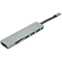 Переходник USB 3.1 Type-C to USB Hub, HDMI, Card Reader (SD, micro SD) PowerPlant (CA912094) Diawest