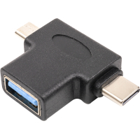 Переходник USB 3.0 Type-C, microUSB (M) to USB 3.0 OTG AF PowerPlant (CA913121) Diawest