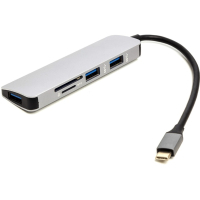 Перехідник USB Type-C to 3*USB 3.0 Ports + TF/SD Card Reader PowerPlant (CA912100) Diawest