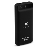 Батарея універсальна Vinga 20000 mAh QC3.0 Display soft touch black (VPB2QLSBK) Diawest