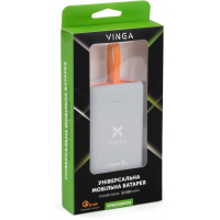 Батарея універсальна Vinga 10000 mAh SuperQC soft touch w/cable 22.5W dark grey (VPB1SQSCDG) Diawest