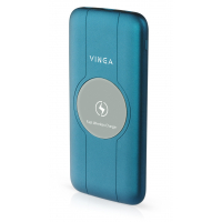 Батарея універсальна Vinga 10000 mAh Wireless QC3.0 PD soft touch blue (BTPB3510WLROBL) Diawest